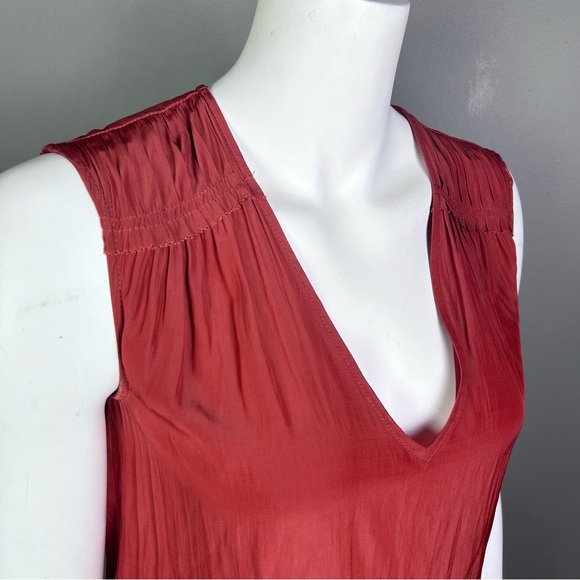 Ramy Brook dress XXS rust peplum Bernice smocked clay rust mini tennis blouson - Picture 5 of 11